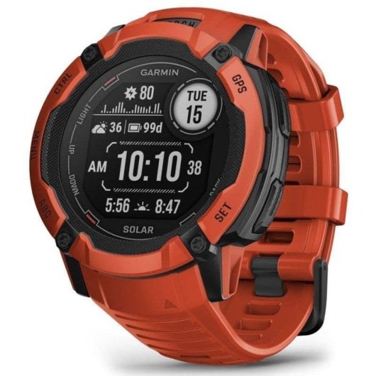 Garmin Instinct 2X Solar Bluetooth GPS NFC 50mm Rot Wasserdicht 10 ATM SpO2