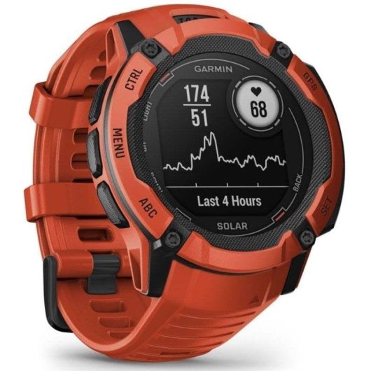 Garmin Instinct 2X Solar Bluetooth GPS NFC 50mm Rot Wasserdicht 10 ATM SpO2
