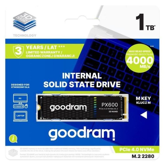 Disco Duro GoodRam PX600 250GB SSD M.2 NVMe PCIe 4.0 3200MB/s 3D NAND