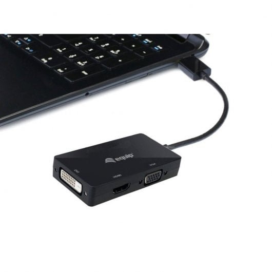 Equip Adaptateur DisplayPort vers VGA/HDMI/DVI 15 cm Noir