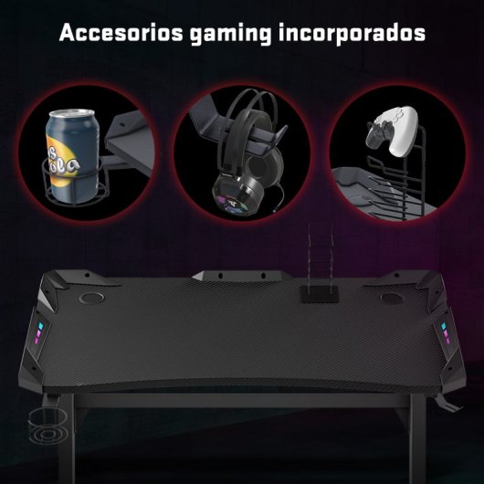Tempest Safezone Mesa Gaming 120x66cm RGB Negra
