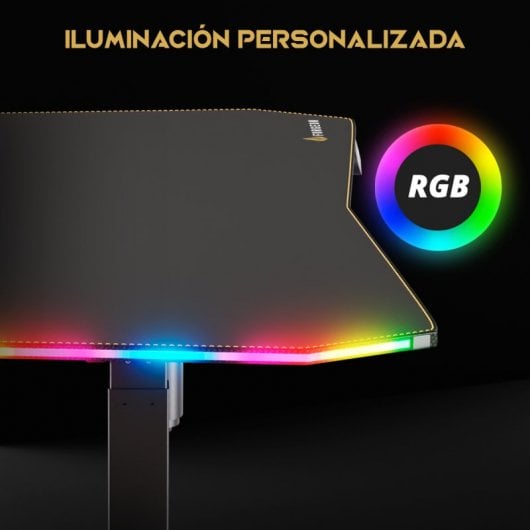 Forgeon Battleground Mesa Gaming Regulable en Altura con Motor 140x70cm RGB Negra