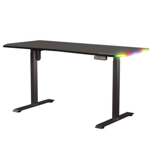 Forgeon Battleground Mesa Gaming Regulable en Altura con Motor 160x70cm RGB Negra