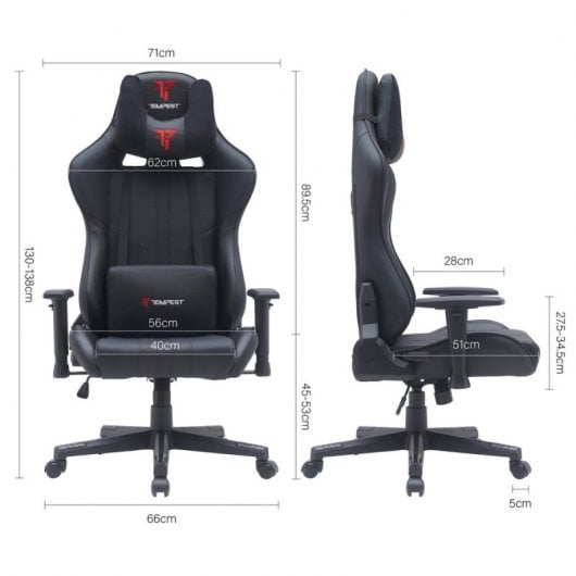 Chaise de jeu noire très grande Tempest Bigboy