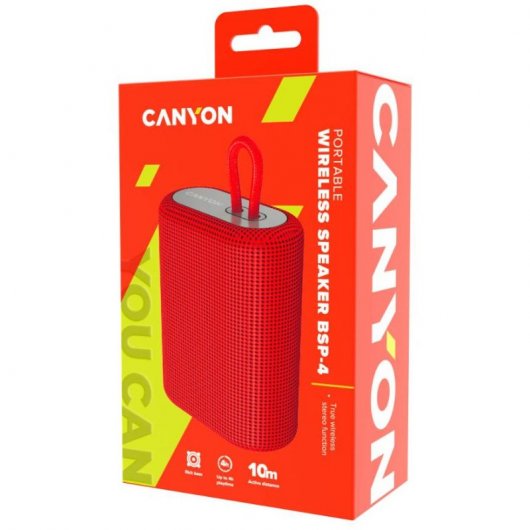 Canyon BSP-4 Altavoz Inalámbrico Portátil Rojo