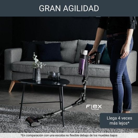 Rowenta X-Force Flex 9.60 Allergy Aspiradora Escoba/Mano sin Cable 18V Negra/Púrpura