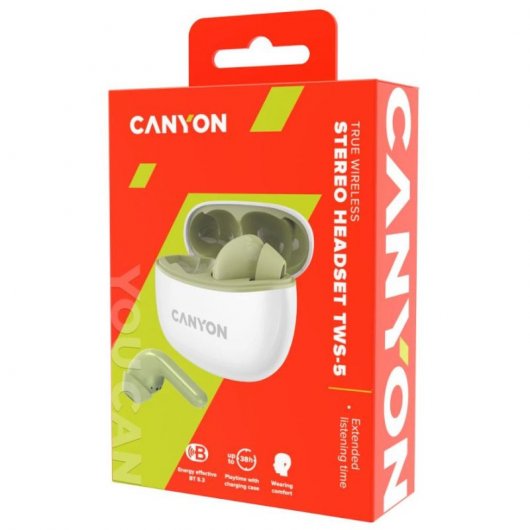 Cuffie stereo wireless Canyon TWS-5 verdi
