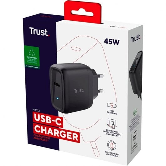 Trust Maxo Cargador USB-C 45W Negro