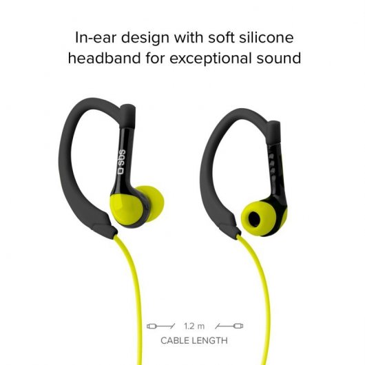 SBS Runway Sport Auriculares Deportivos Jack 3.5mm Negro/Amarillo