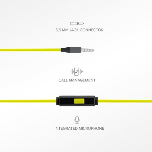 SBS Runway Sport Auriculares Deportivos Jack 3.5mm Negro/Amarillo