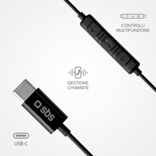 Cuffie SBS Studio Mix 100C USB-C nere