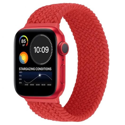 Promate Fusion-44L cinturino Solo Loop intrecciato rosso medio per Apple Watch 42/44 mm