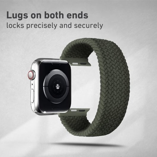 Promate Fusion-44L Correa Solo Loop Trenzada Mediana Verde para Apple Watch 42/44mm