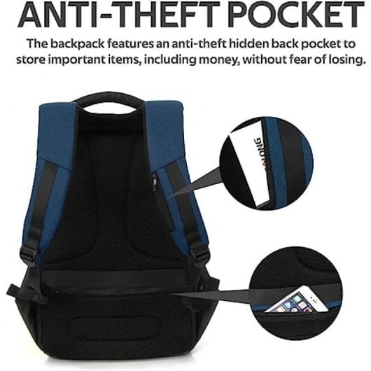 Promate Defender-16 Mochila Antirrobo Impermeable Azul para Portátiles hasta 16"