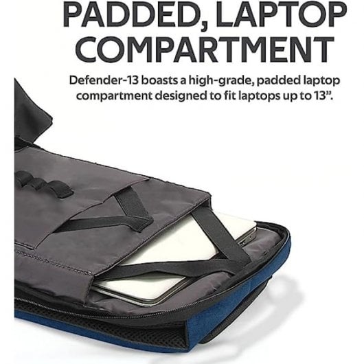 Promate Defender-16 Mochila Antirrobo Impermeable Azul para Portátiles hasta 16"