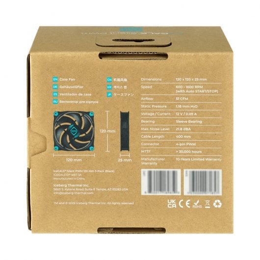 Iceberg Thermal IceGALE Silent PWM 3er-Pack 120-mm-Lüfter