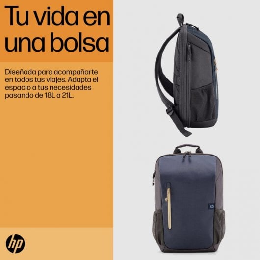 Mochila HP Travel 18L azul meia-noite para laptop de 15,6"