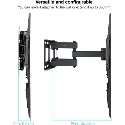 TooQ LP7866TN-B Soporte de Pared Giratorio/Inclinable para TV 37"- 80" VESA 600x400 Máx 40Kg