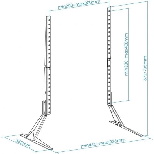 TooQ DB2375F-B Soporte de Mesa para TV 23”-75” VESA 800x400 Máx 40Kg