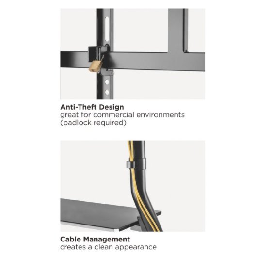 Soporte de Suelo con Ruedas Pantalla 37"-80" Heavy-duty VESA 600x400 Máx. 80Kg