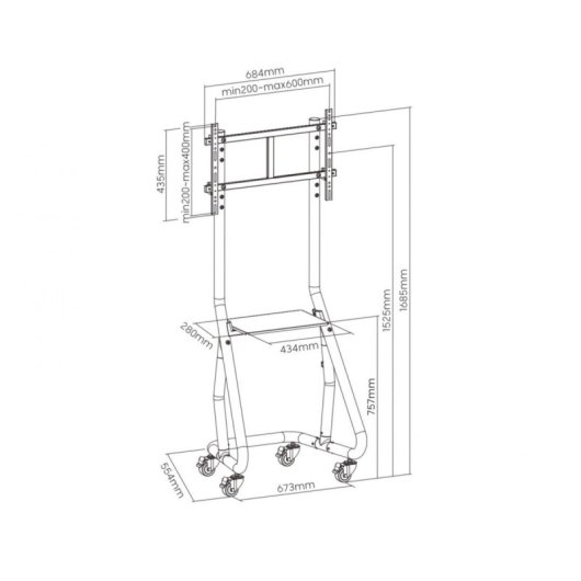 Soporte de Suelo con Ruedas Pantalla 37"-80" Heavy-duty VESA 600x400 Máx. 80Kg