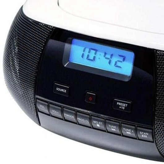 Radio CD Sunstech CRUSM400WT 2W RMS USB AUX MP3 Portable Blanc