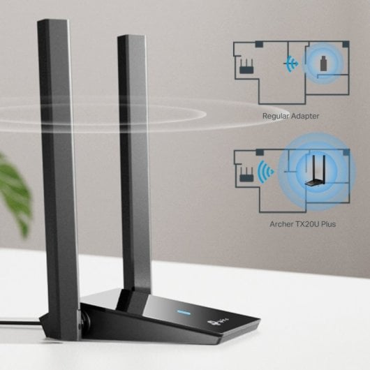 TP-Link Archer TX20U Plus Adaptador USB Wi-Fi 6 AX1800 com 2 Antenas de Alto Ganho