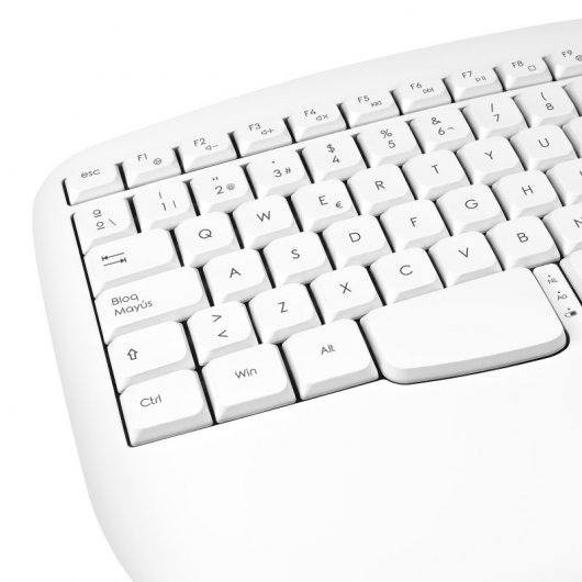 Phoenix K201 Teclado Inalámbrico Ergonómico Blanco