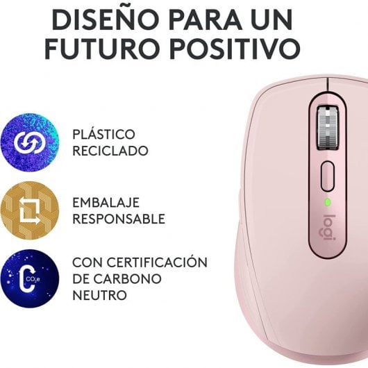 Logitech MX Anywhere 3S Mouse wireless Bluetooth compatto silenzioso 8000 DPI Rosa