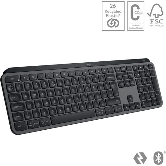 Logitech MX Keys S Teclado Inalámbrico Perfil Bajo Escritura Fluida Precisa Silenciosa Grafito