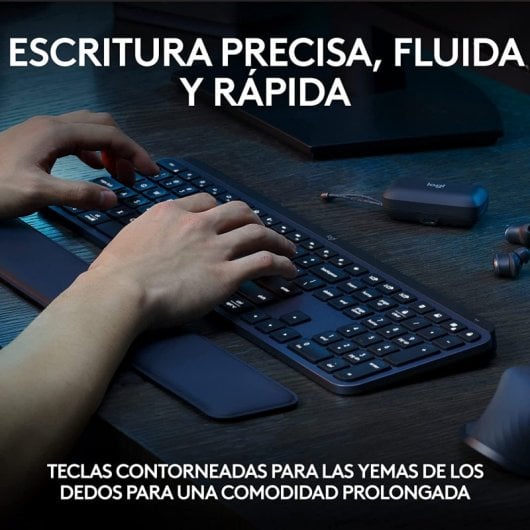 Logitech MX Keys S Teclado Inalámbrico Perfil Bajo Escritura Fluida Precisa Silenciosa Grafito