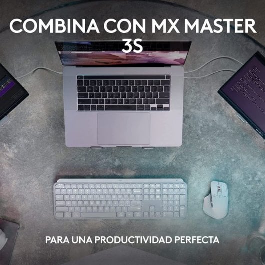 Logitech MX Keys S Teclado Inalámbrico Perfil Bajo Escritura Fluida Precisa Silenciosa Gris Claro