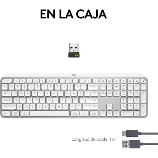 Logitech MX Keys S Teclado Inalámbrico Perfil Bajo Escritura Fluida Precisa Silenciosa Gris Claro