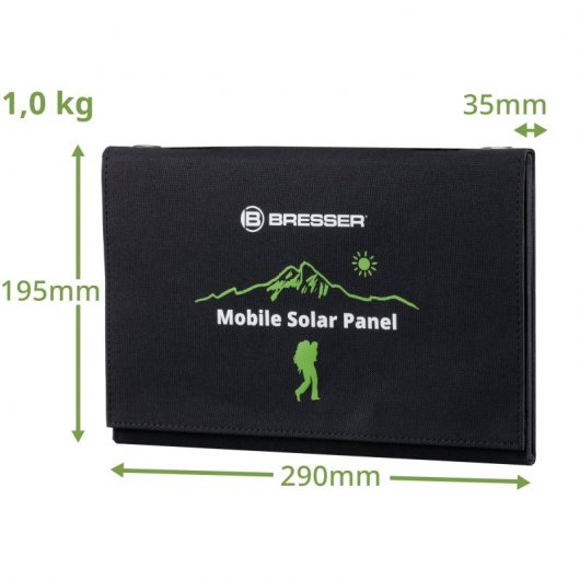 Bresser Cargador Solar Móvil Ultracompacto 21W con Salida USB y DC