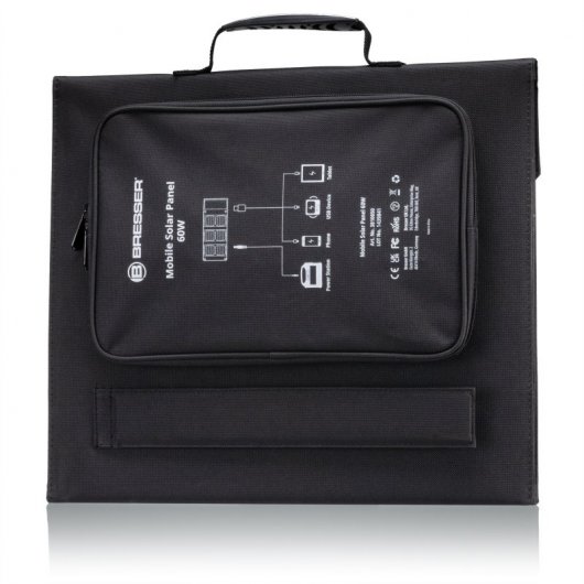 Bresser Cargador Solar Móvil Ultracompacto 60W con Salida USB y DC