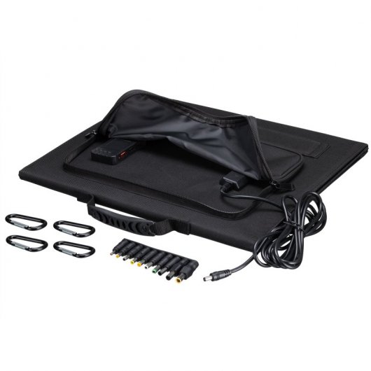 Bresser Cargador Solar Móvil Ultracompacto 60W con Salida USB y DC