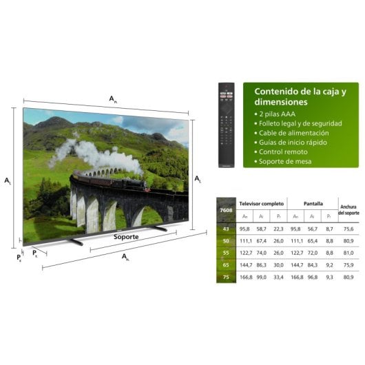 Philips 7600 series 65PUS7608/12 TV 165,1 cm (65") 4K Ultra HD Smart TV Wi-Fi Antracite, Grigio