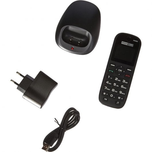 Telefono cordless MaxCom MM35D DECT Nero