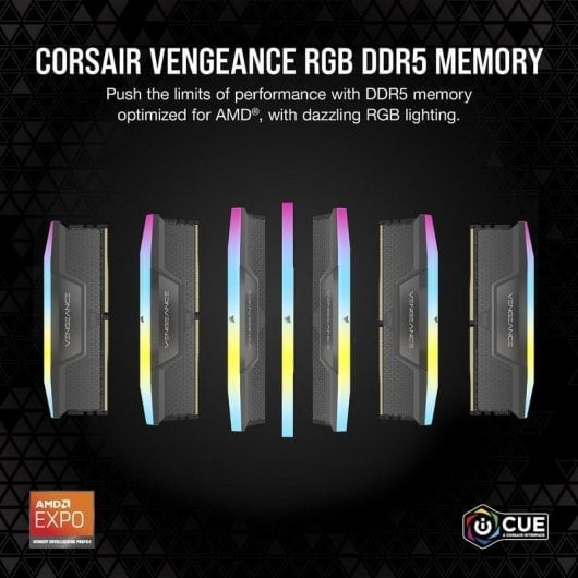 Corsair Vengeance RGB DDR5 6000 MHz 64 GB 2x32 GB CL30 AMD ottimizzata