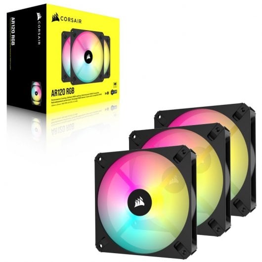 Corsair iCUE AR120 Digital RGB Triple Pack Ventiladores 120mm Negros