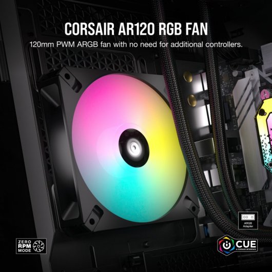 Corsair iCUE AR120 Digital RGB Triple Pack Ventiladores 120mm Negros