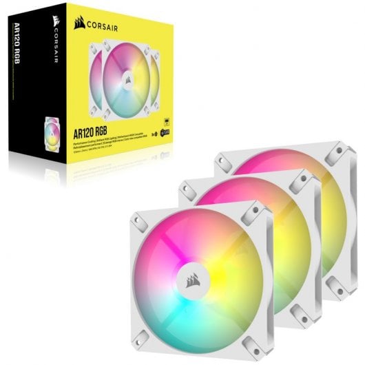 Confezione tripla di ventole Corsair iCUE AR120 RGB digitali da 120 mm bianche