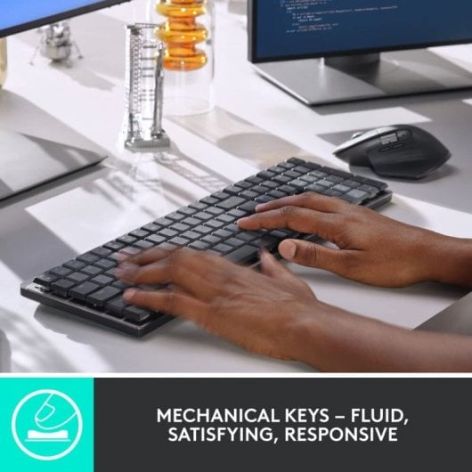 Logitech MX Mechanical Clicky Teclado Mecânico Sem Fios Bluetooth Grafite QWERTY US Internacional