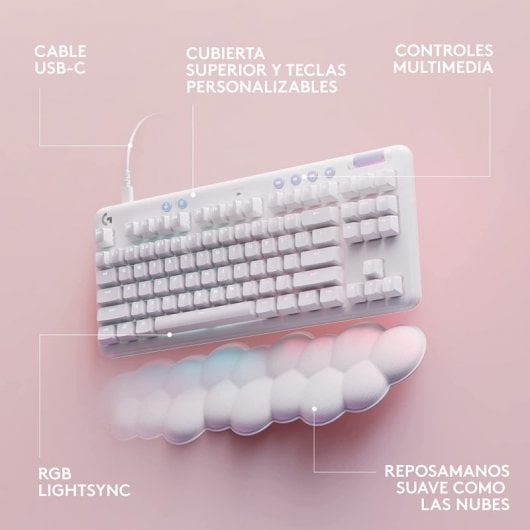 Logitech G G713 Teclado Mecánico Gaming RGB Blanco GX Red QWERTY US International