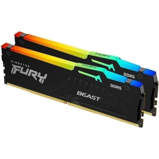 Memória RAM Kingston FURY Beast RGB 128GB 4x32GB DDR5 5200MHz CL40 RGB