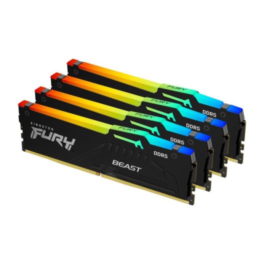Memória RAM Kingston FURY Beast RGB 128GB 4x32GB DDR5 5200MHz CL40 RGB
