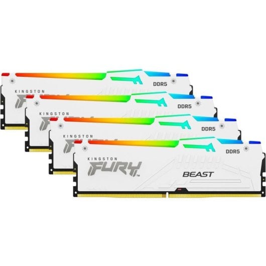 Kingston Technology FURY 128 GB 5600 MT/s DDR5 CL40 DIMM (Kit da 4 moduli) Beast White RGB XMP