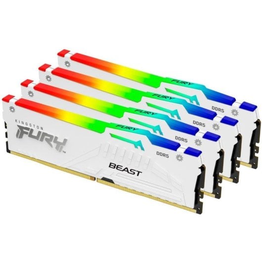 Kingston Technology FURY 128 GB 5600 MT/s DDR5 CL40 DIMM (Kit da 4 moduli) Beast White RGB XMP