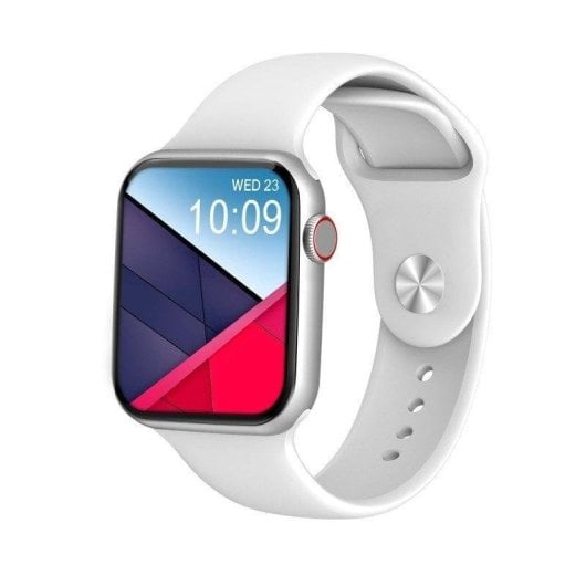 DCU Tecnologic Colorful 2 Bluetooth 44.5mm IPS Argento Cinturini Rosso e Bianco Unica IP67 SpO2 Cardiofrequenzimetro Monitor Sonno