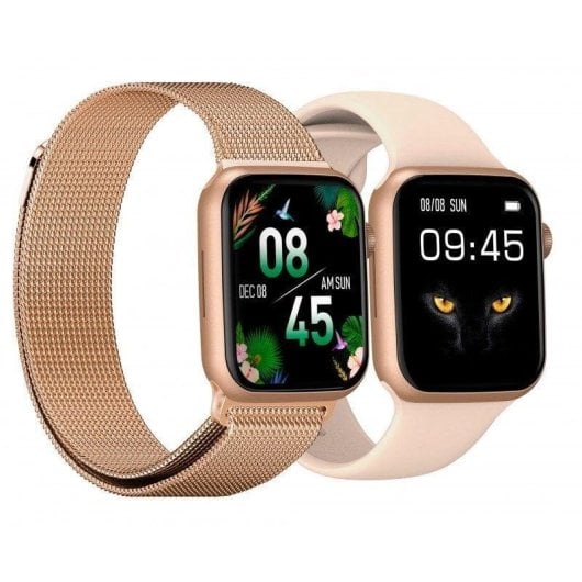 DCU Tecnologic Colorful 2 Bluetooth 44,5mm IPS Dourado e Rosa Tamanho Único IP67 SpO2 Pulsómetro